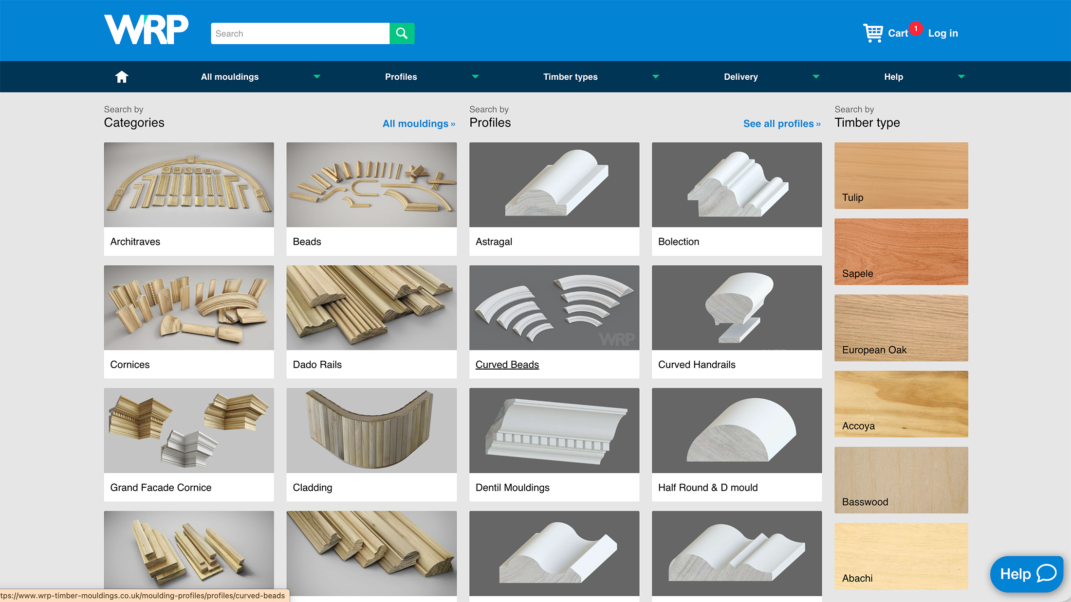 WRP Timber Mouldings homepage